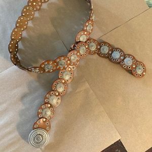 Brown leather & Metal Belt
